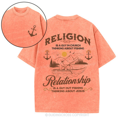 Religion Relationship  Christian Washed T-Shirt
