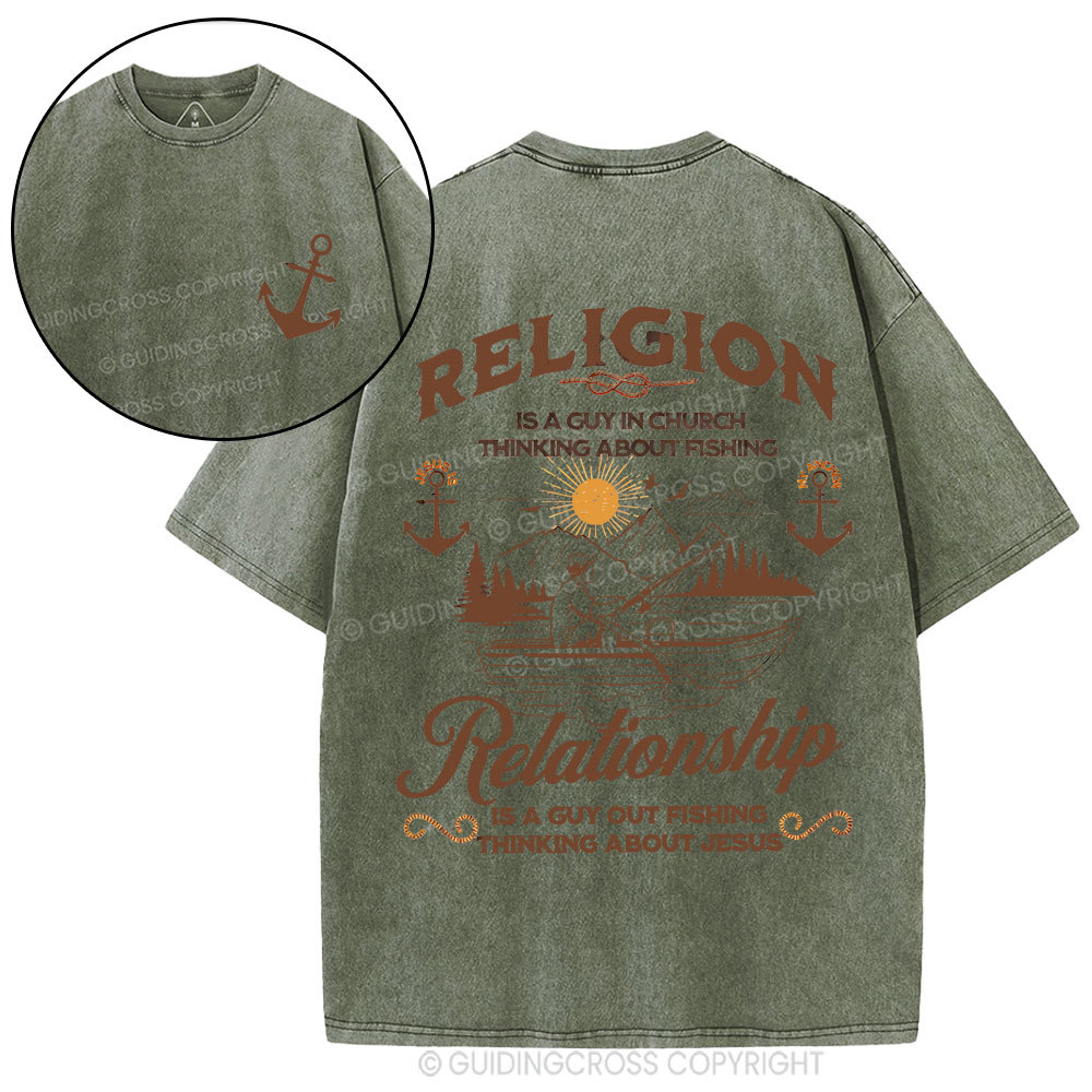 Religion Relationship  Christian Washed T-Shirt