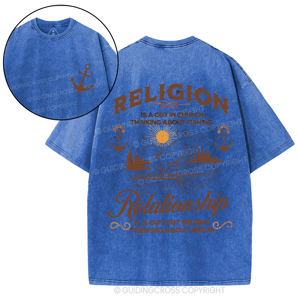 Religion Relationship  Christian Washed T-Shirt