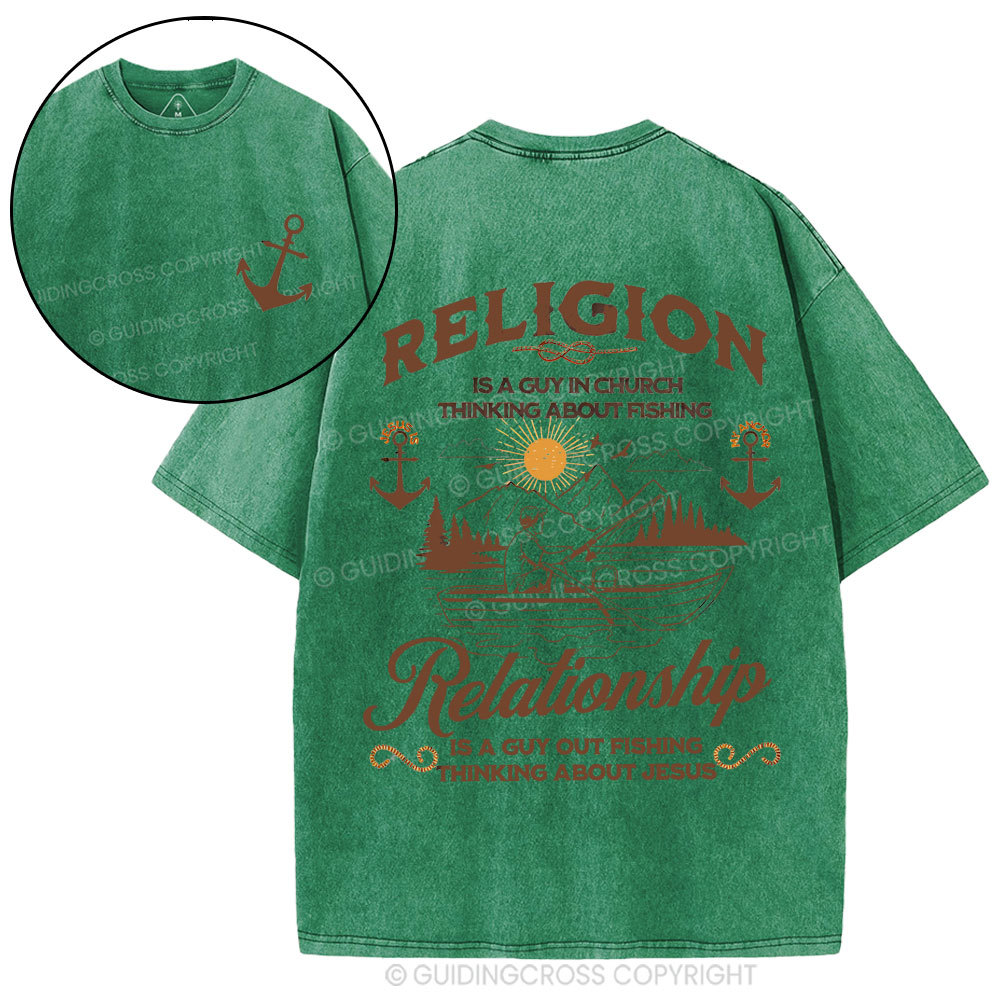 Religion Relationship  Christian Washed T-Shirt