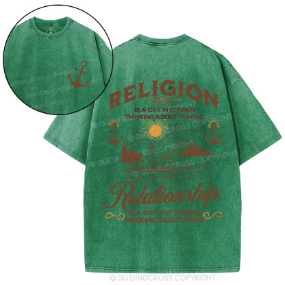 Religion Relationship  Christian Washed T-Shirt