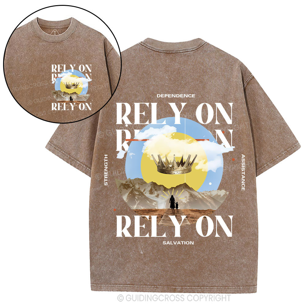 Rely On Jesus Christian Washed T-Shirt
