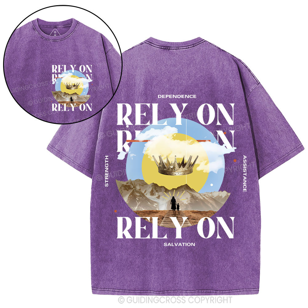Rely On Jesus Christian Washed T-Shirt