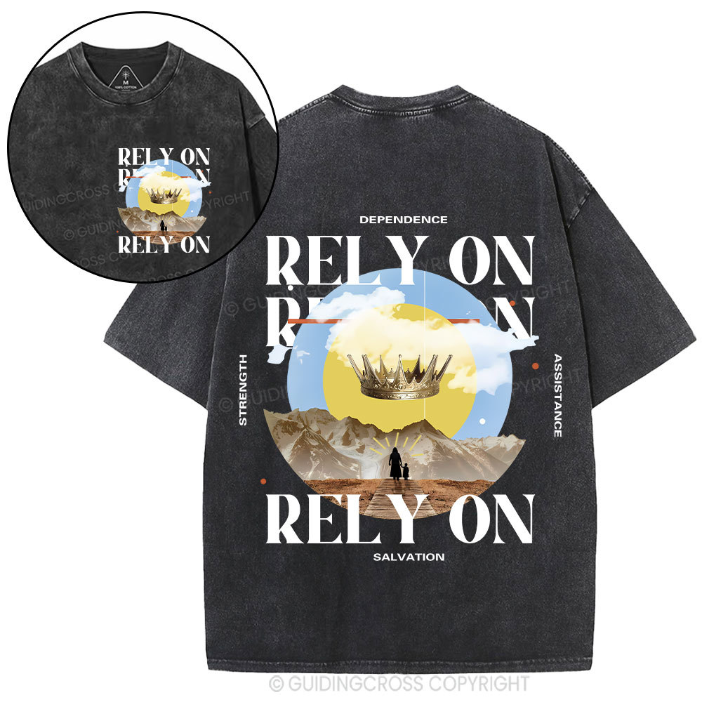 Rely On Jesus Christian Washed T-Shirt