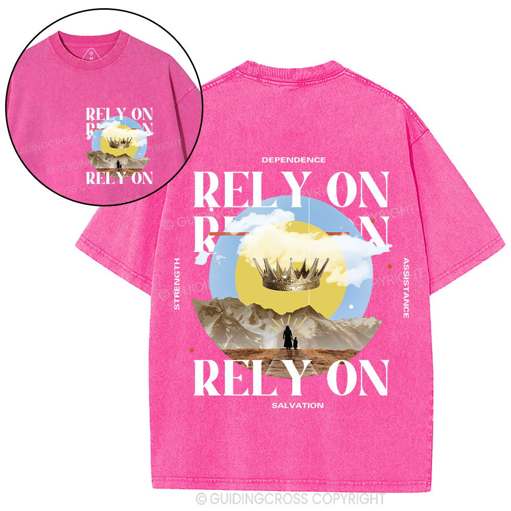 Rely On Jesus Christian Washed T-Shirt