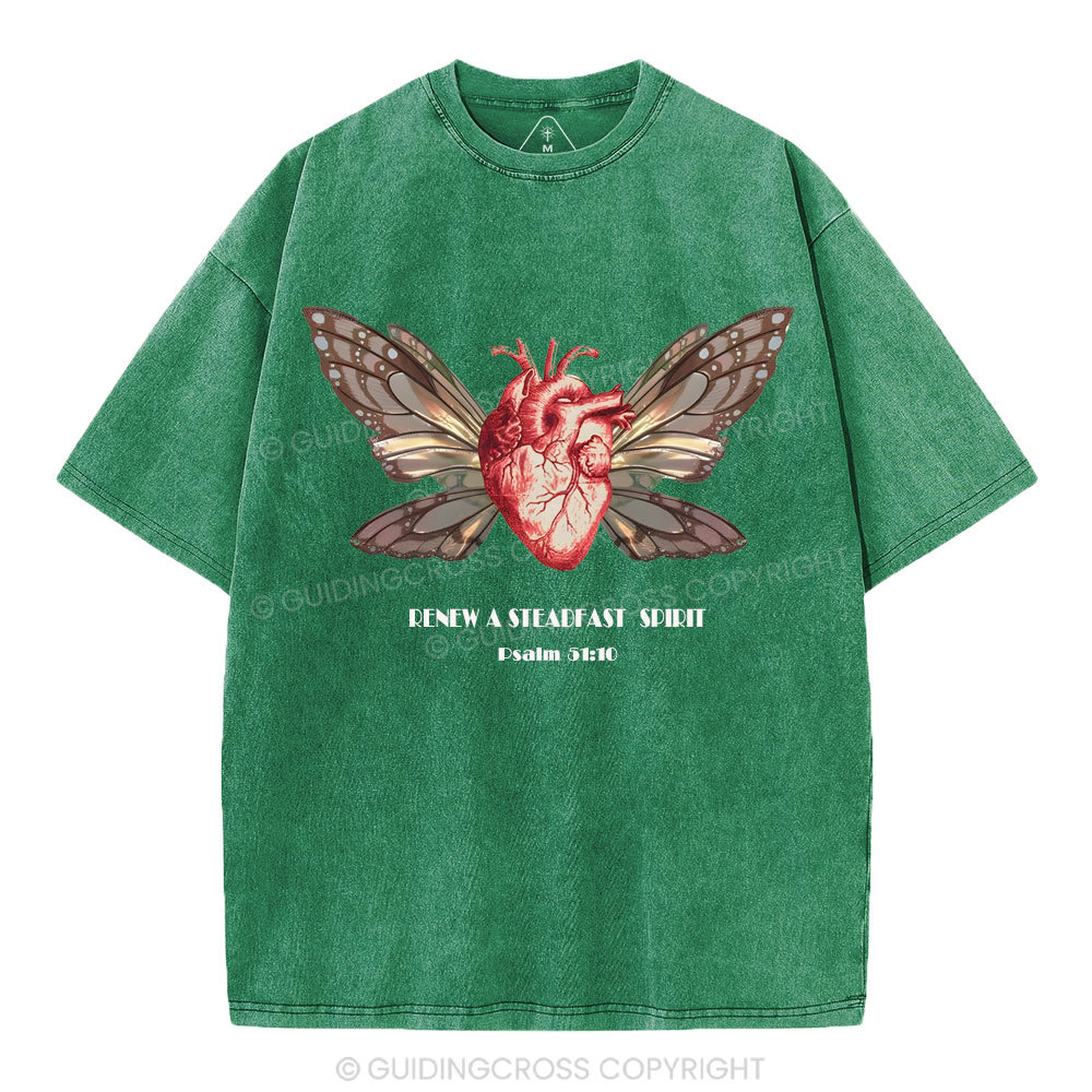Renew A Steadfast Spirit Christian Washed T-Shirt
