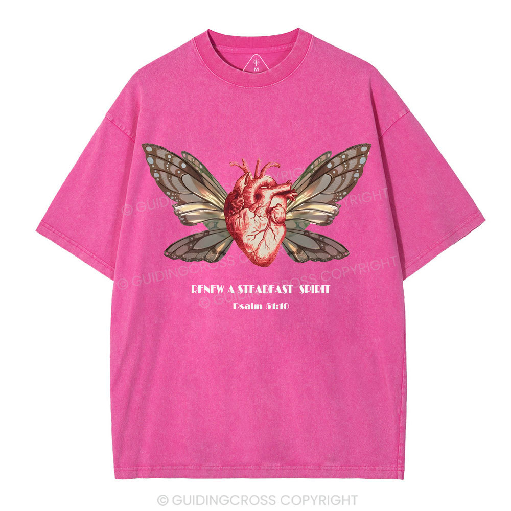 Renew A Steadfast Spirit Christian Washed T-Shirt