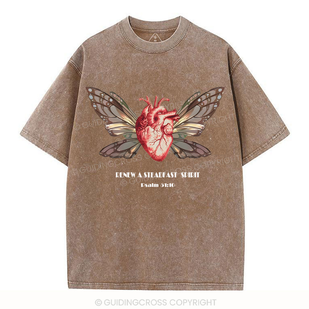 Renew A Steadfast Spirit Christian Washed T-Shirt