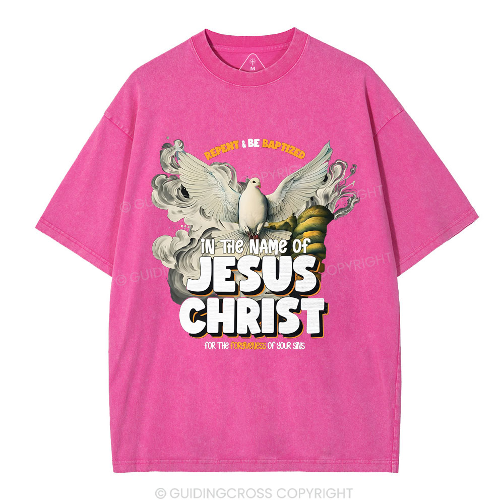 Repent And Be Baptized Christian Washed T-Shirt