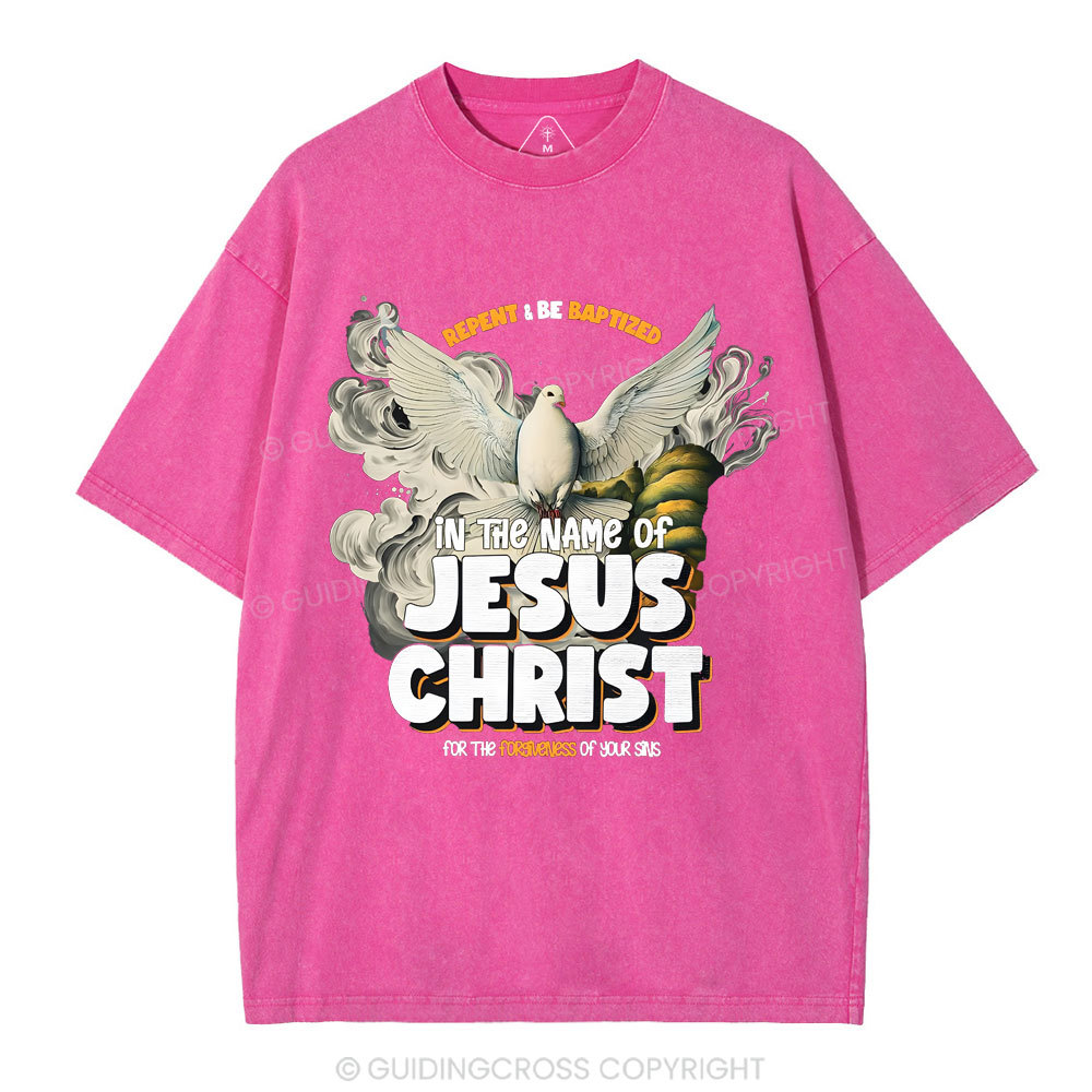 Repent And Be Baptized Christian Washed T-Shirt