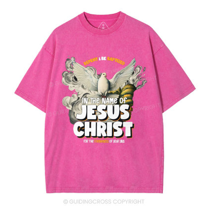 Repent And Be Baptized Christian Washed T-Shirt