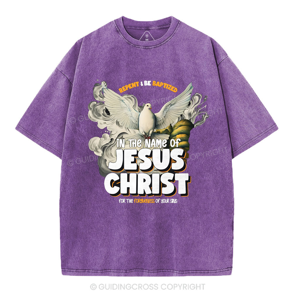 Repent And Be Baptized Christian Washed T-Shirt