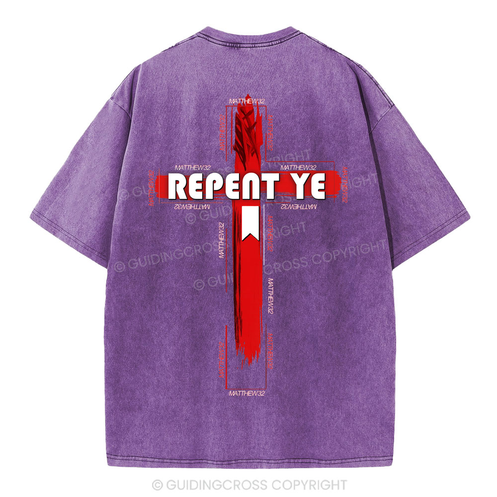 Repent Ye Christian Washed T-Shirt