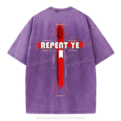 Repent Ye Christian Washed T-Shirt