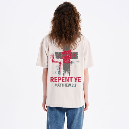 Repent Ye Christian Washed T-shirt