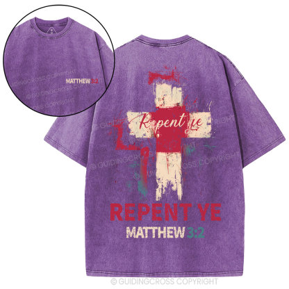 Repent Ye Christian Washed T-shirt