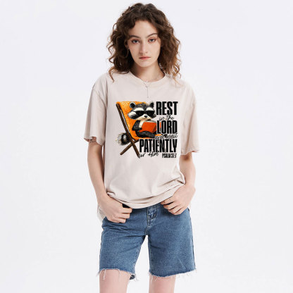 Rest In The Lord And Wait Patiently Christian Washed T-Shirt