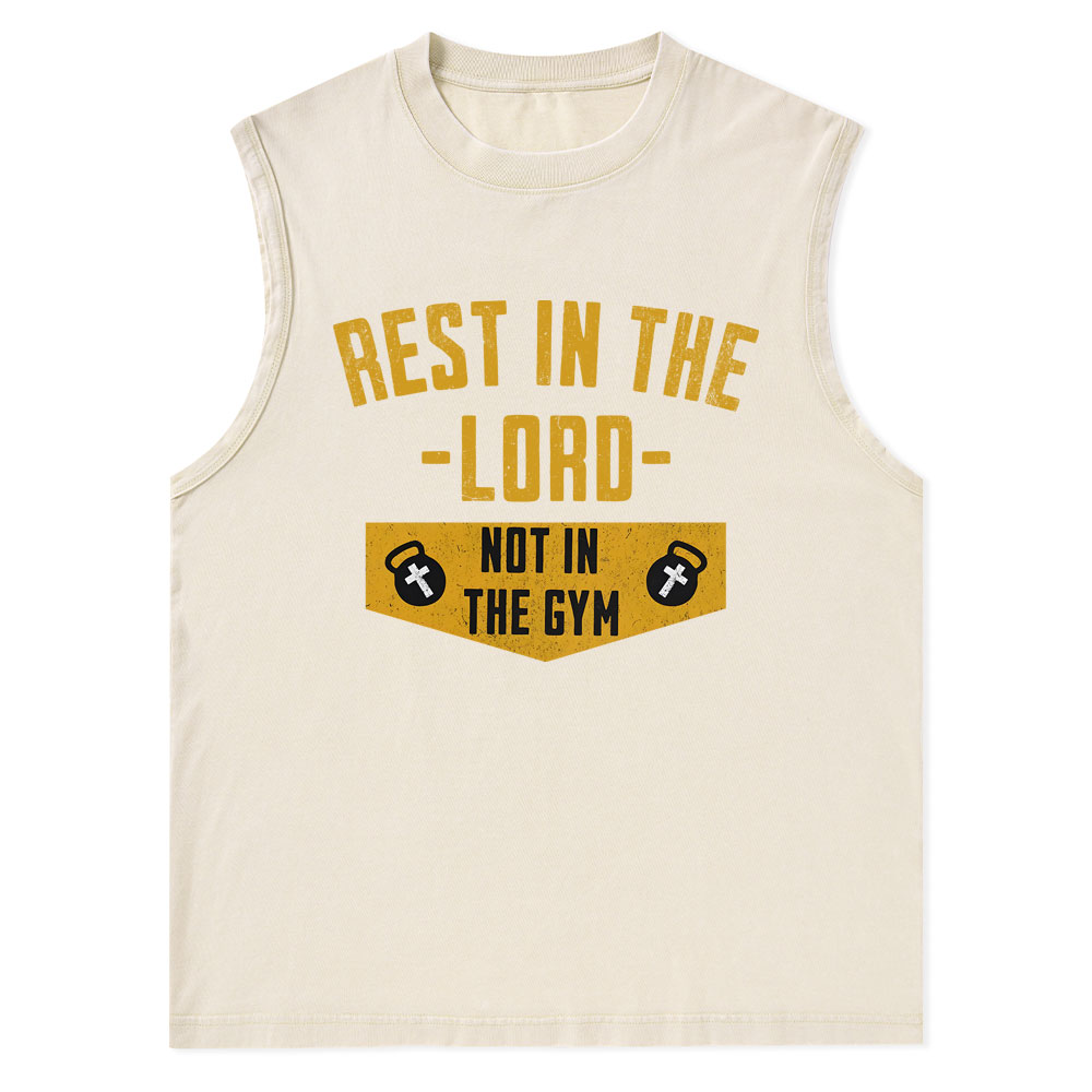 Rest In The Lord Christian Washed Tank Top