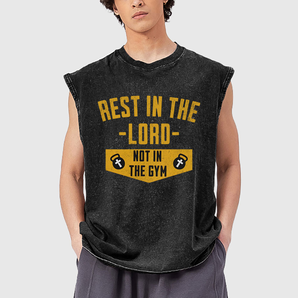 Rest In The Lord Christian Washed Tank Top