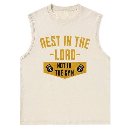 Rest In The Lord Christian Washed Tank Top