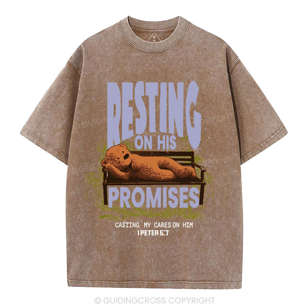 Resting On His Promises Christian Washed T-Shirt