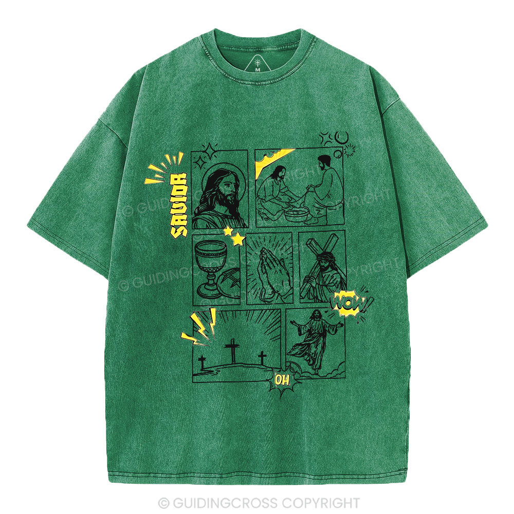 Resurrection Graphic Faith Christian Washed T-Shirt