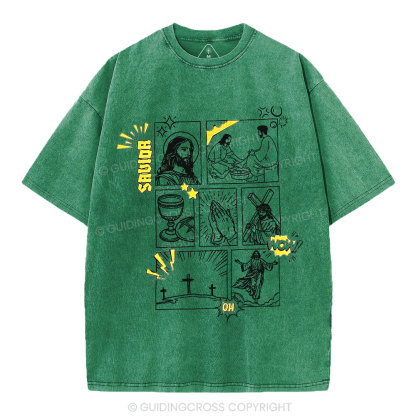 Resurrection Graphic Faith Christian Washed T-Shirt