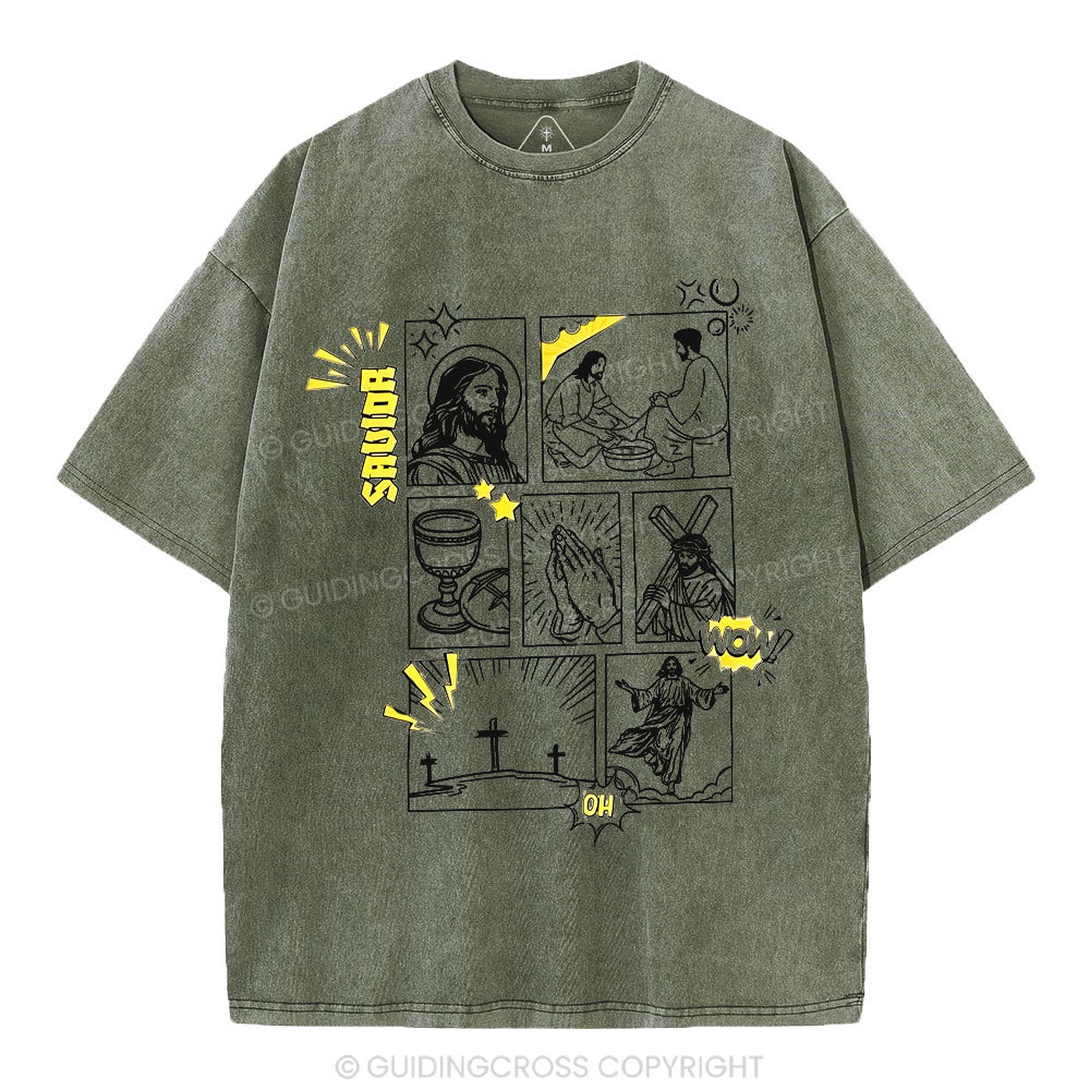 Resurrection Graphic Faith Christian Washed T-Shirt