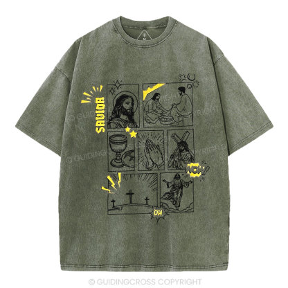 Resurrection Graphic Faith Christian Washed T-Shirt