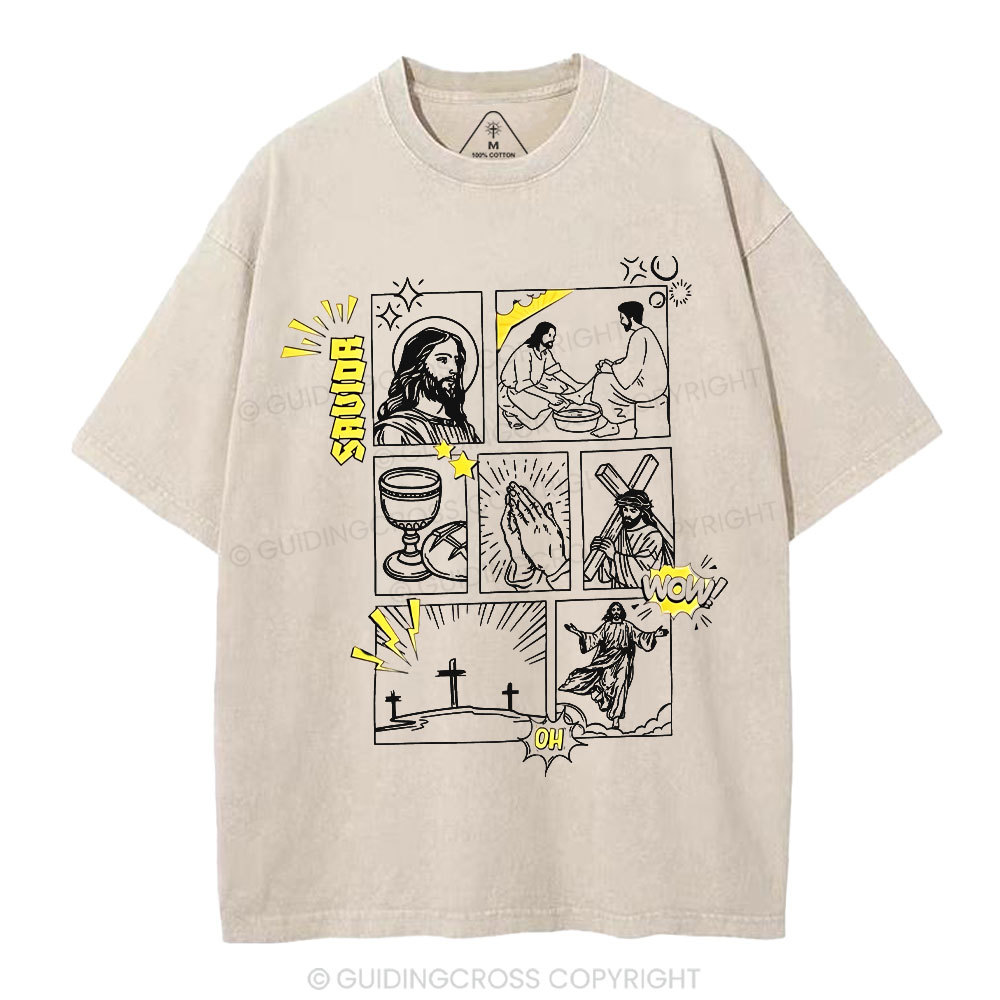 Resurrection Graphic Faith Christian Washed T-Shirt