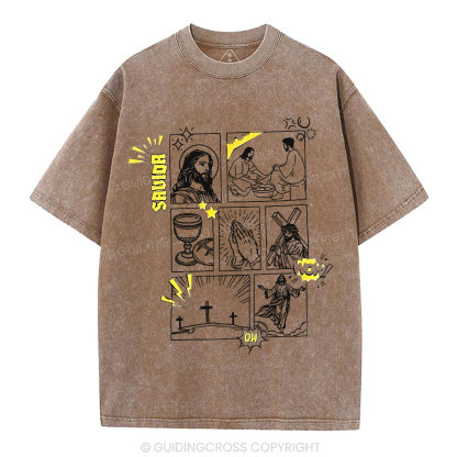 Resurrection Graphic Faith Christian Washed T-Shirt