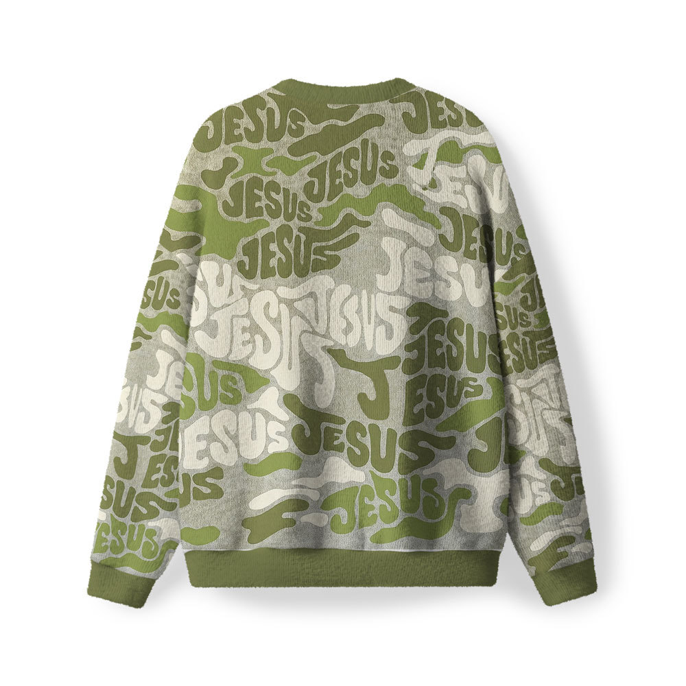 Reteo Jesus Furry Christian Lightweight Sweater