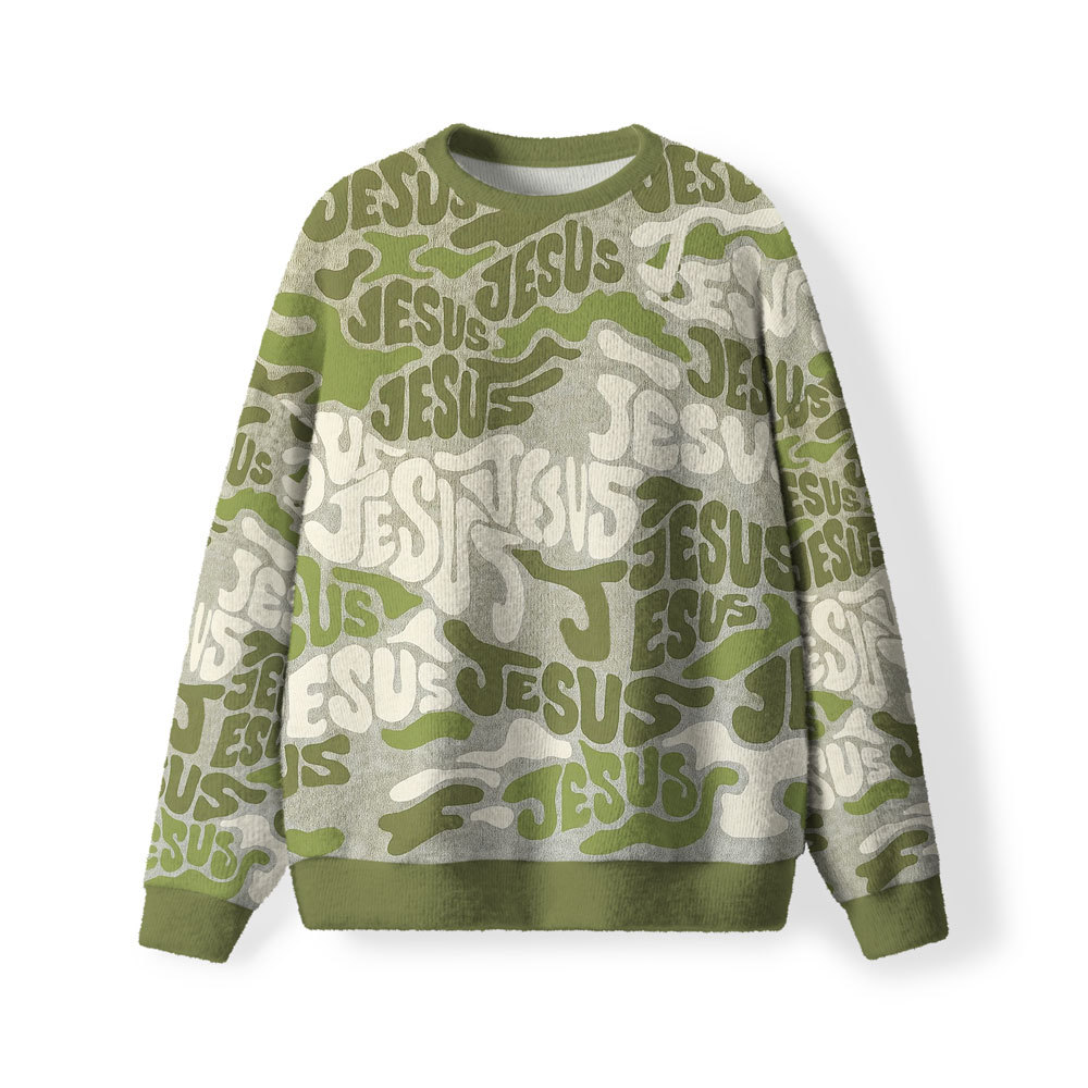 Reteo Jesus Furry Christian Lightweight Sweater