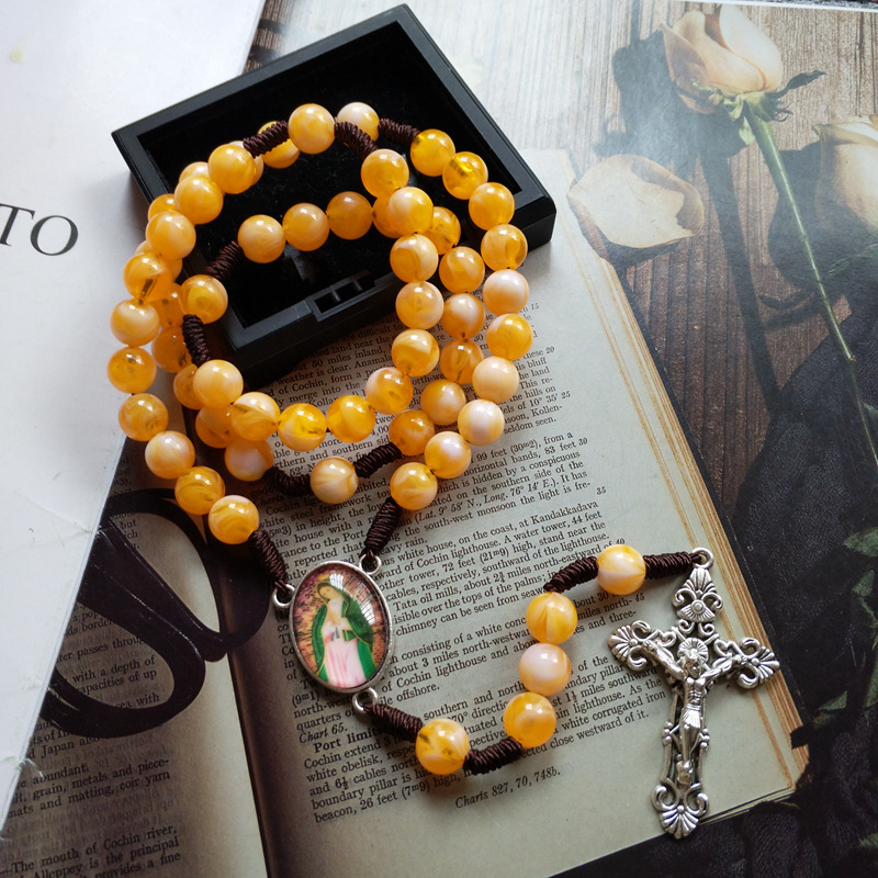 Retro Braided 59-Bead Prayer Bead Rosary