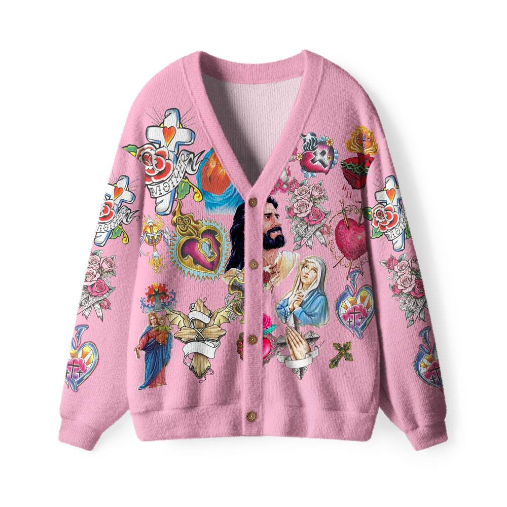 Retro Christian Lightweight Cardigan