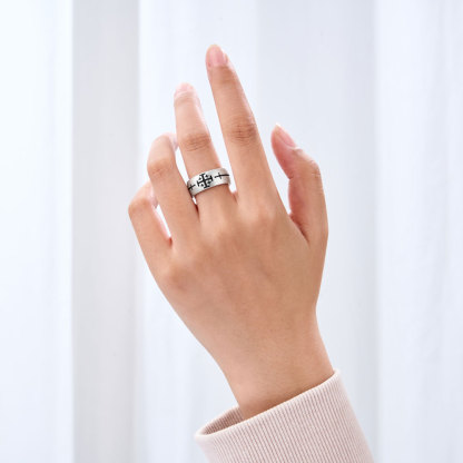 Retro Cross Christian 925 Sterling Silver Ring