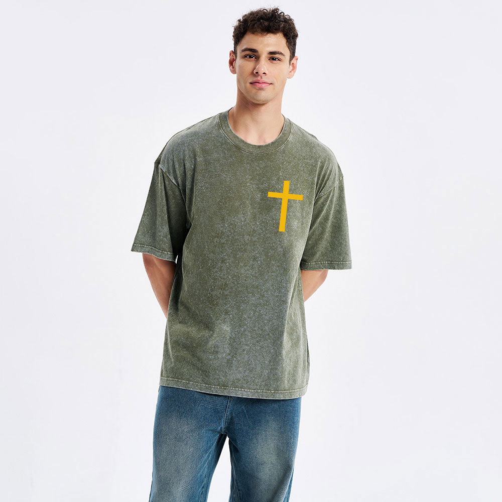Retro Jesus King Of Kings Christian Washed T-Shirt
