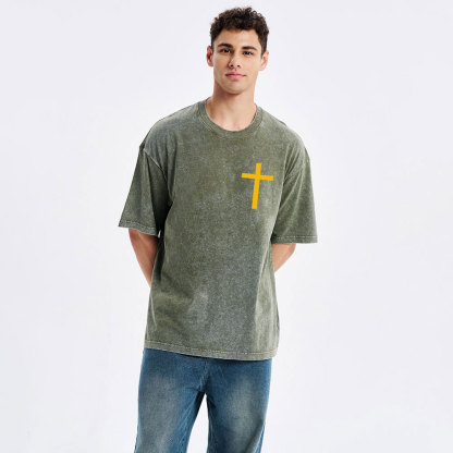 Retro Jesus King Of Kings Christian Washed T-Shirt