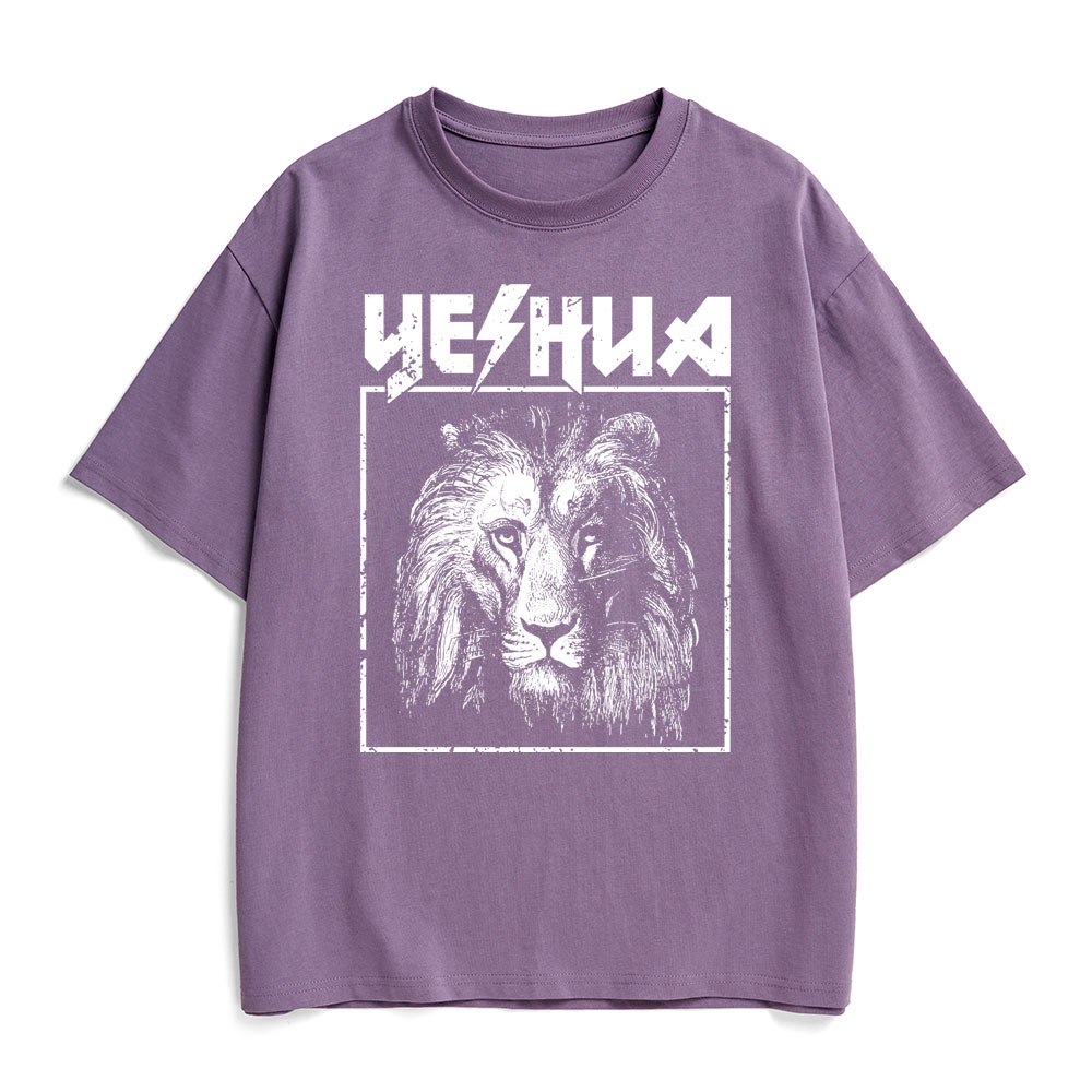 Retro Lion Yeshua Christian Heavy Cotton T-Shirt