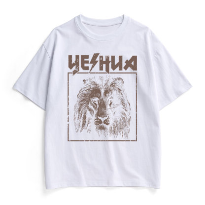 Retro Lion Yeshua Christian Heavy Cotton T-Shirt
