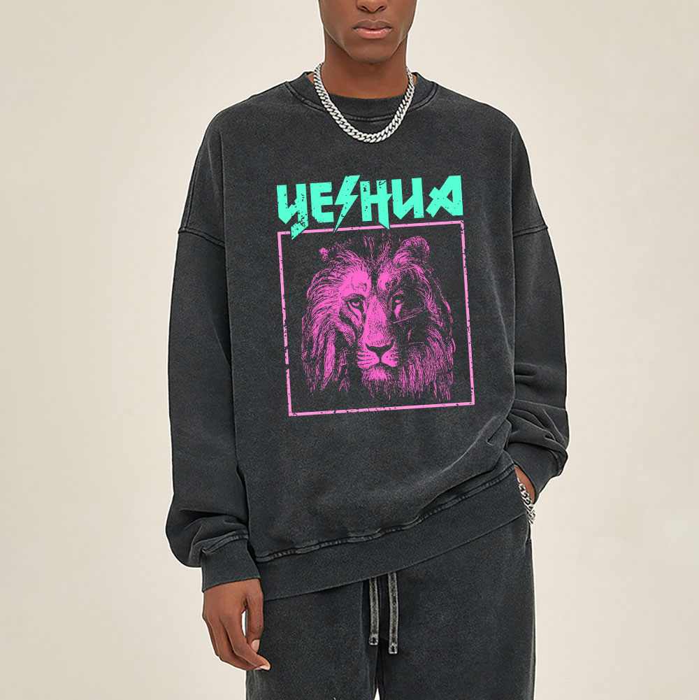 Retro Lion Yeshua Christian Sweatshirt