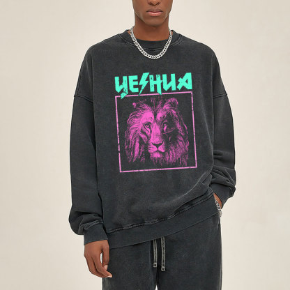 Retro Lion Yeshua Christian Sweatshirt