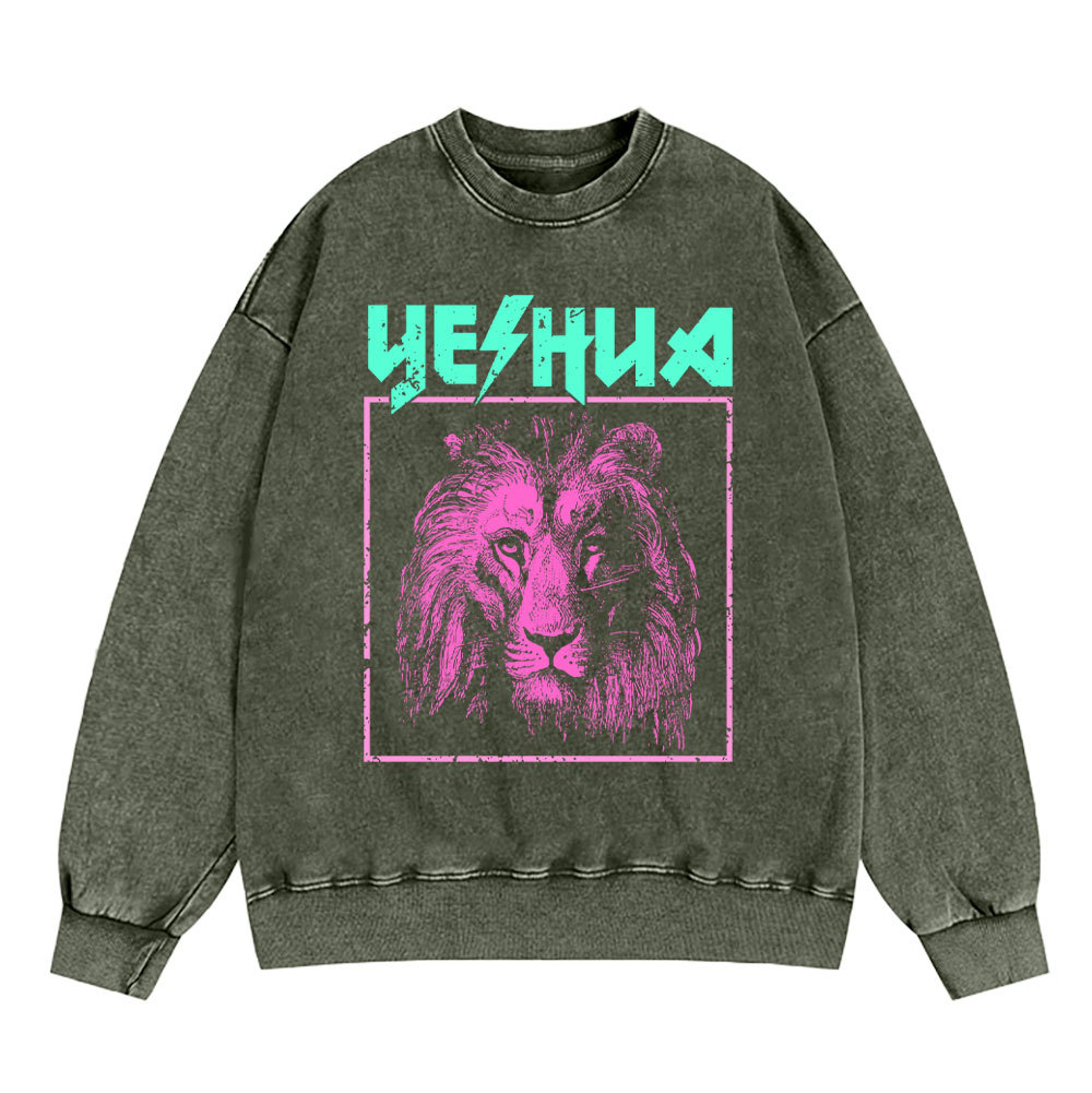 Retro Lion Yeshua Christian Sweatshirt