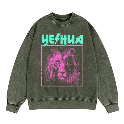 Retro Lion Yeshua Christian Sweatshirt