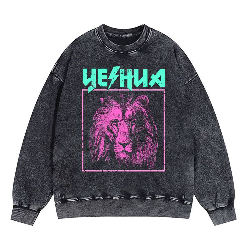 Retro Lion Yeshua Christian Sweatshirt