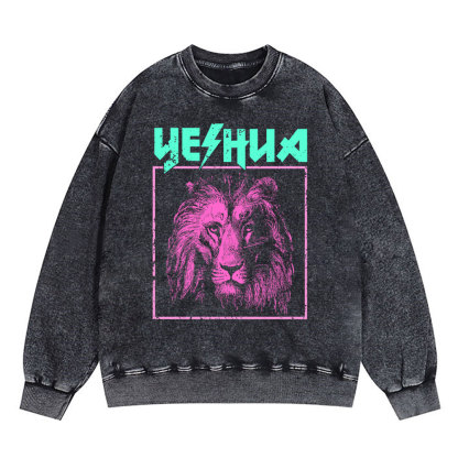 Retro Lion Yeshua Christian Sweatshirt