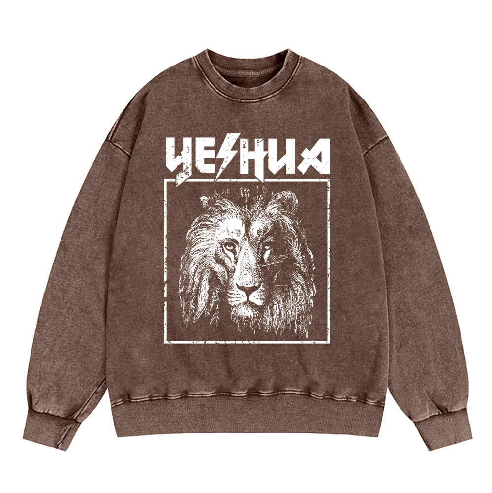 Retro Lion Yeshua Christian Sweatshirt