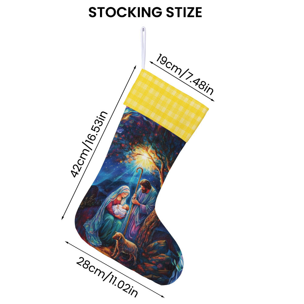 Retro Nativity Christian Christmas Stockings