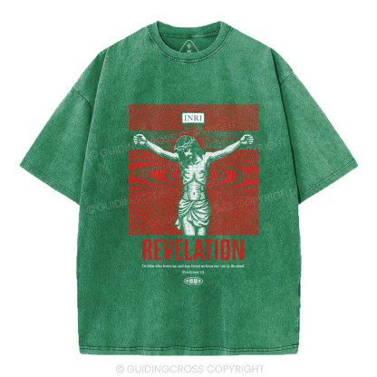 Revelation Who Loves Us Christian Washed T-Shirt