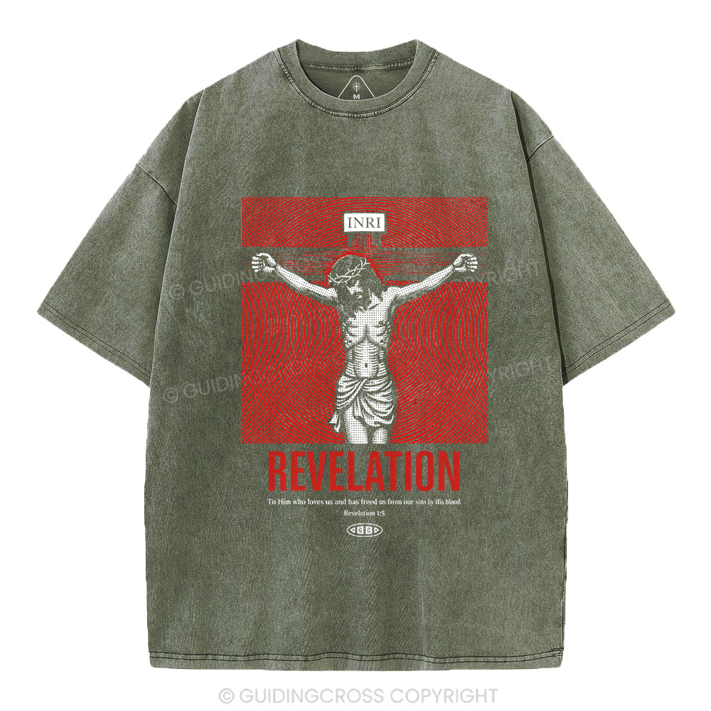Revelation Who Loves Us Christian Washed T-Shirt